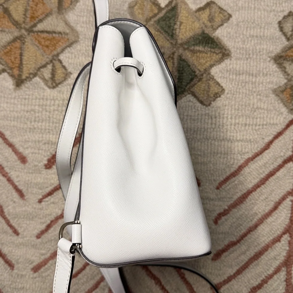 Kate Spade Lizzie Drawstring Backpack White Medium